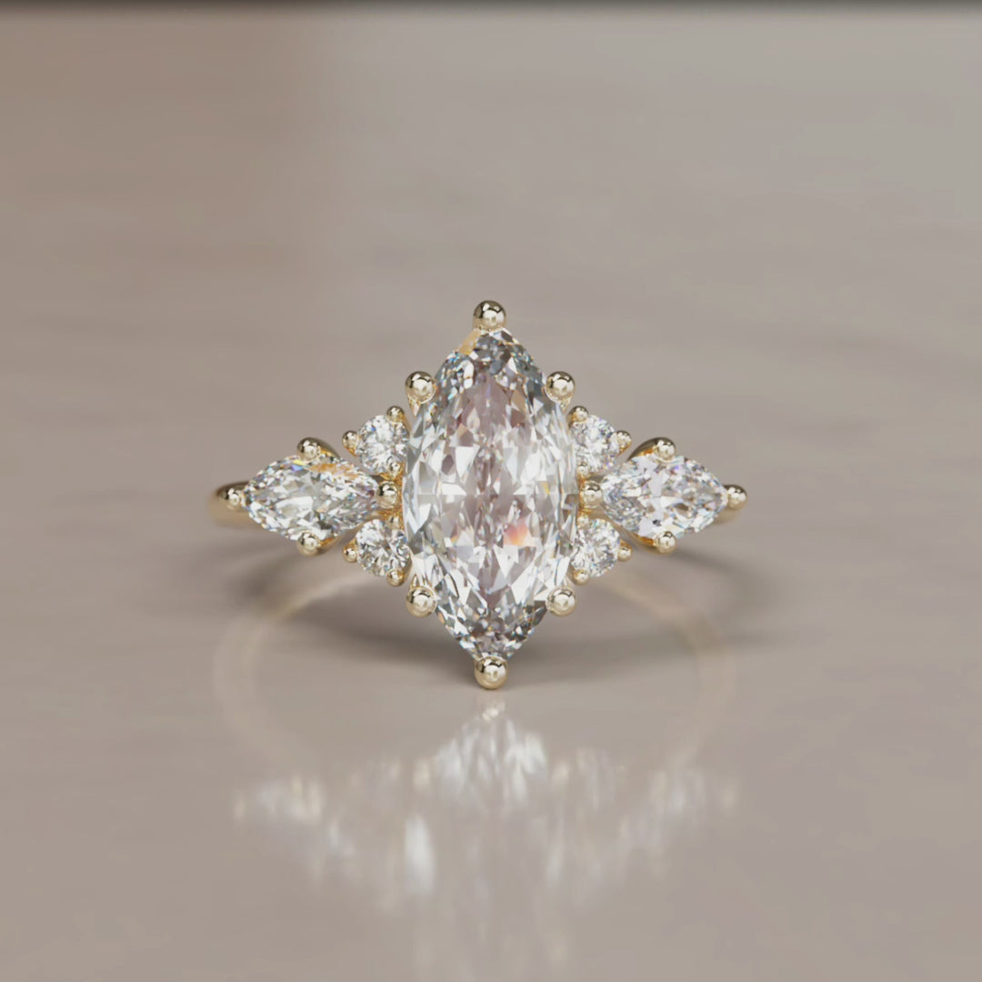 Elain Marquise Lab Diamond Unique Fantasy Engagement Ring (Setting Only)