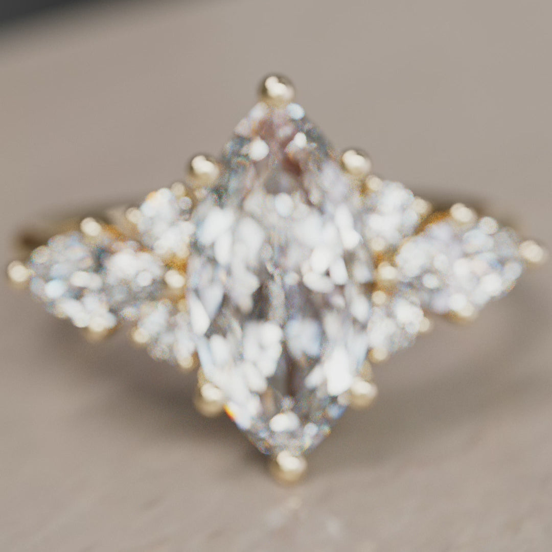 Elain Marquise Lab Diamond Unique Fantasy Engagement Ring (Setting Only)