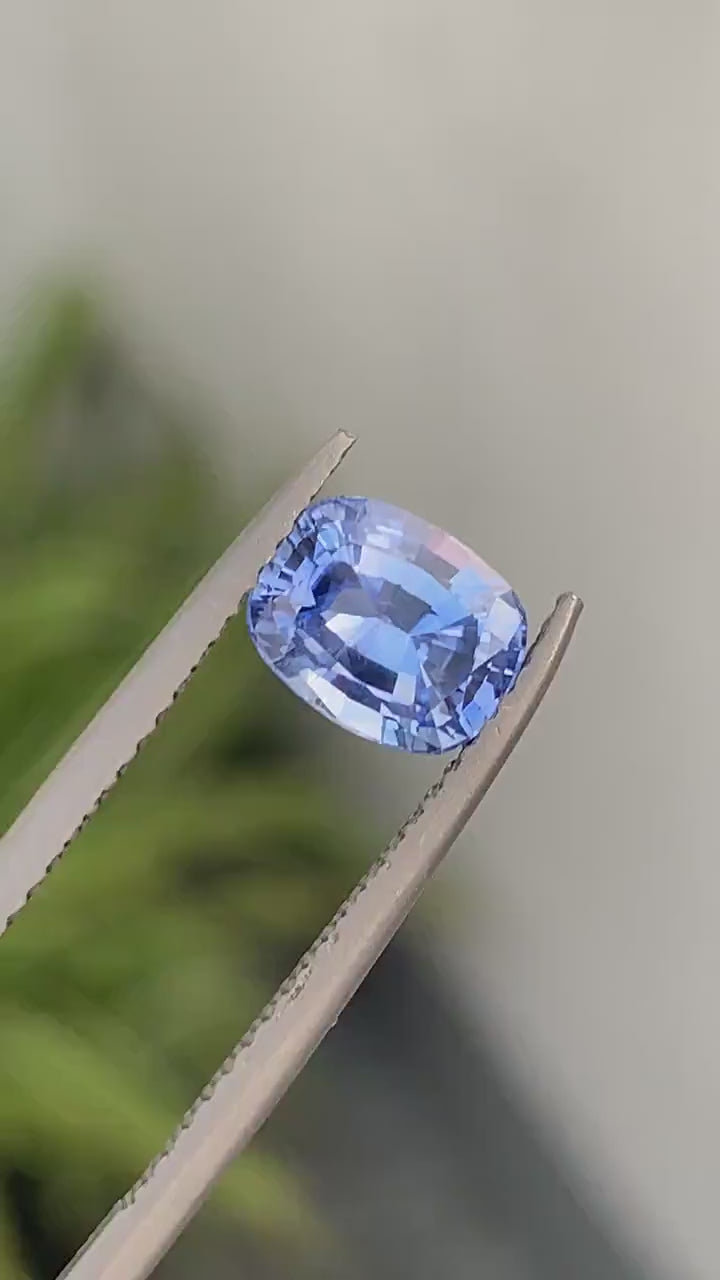 1.49 Ct Cushion Cut Blue Sapphire, 7.4mm x 5.8mm x 3.9mm