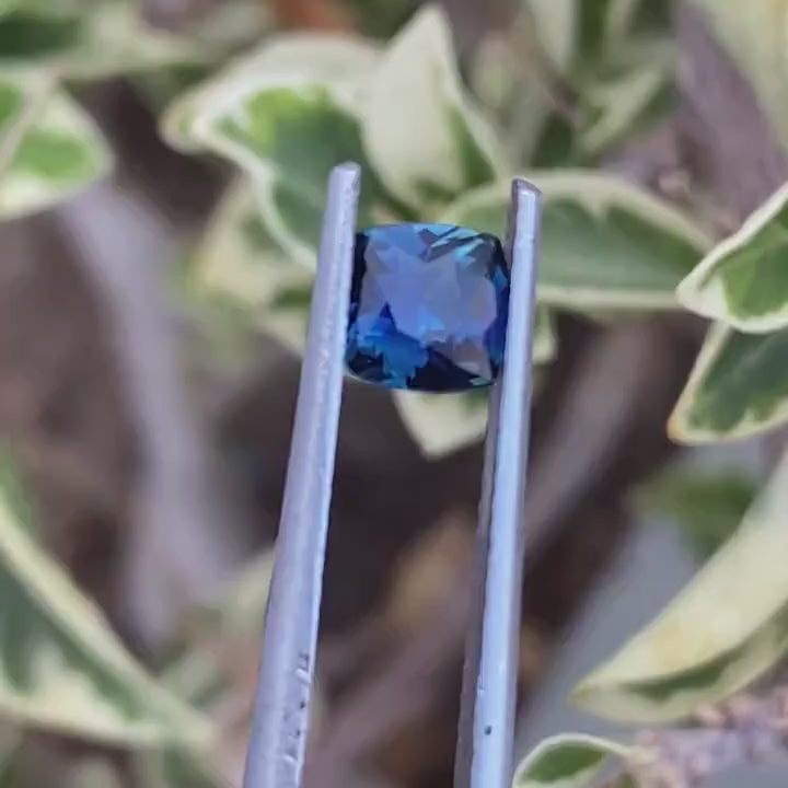 0.68 Ct Cushion Cut Teal Sapphire, 5.6mm x 5.1mm x 4.3mm