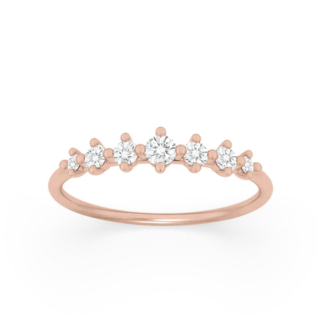 Recycled Diamond Dainty Stacking Ethical Wedding Ring By Valley Rose