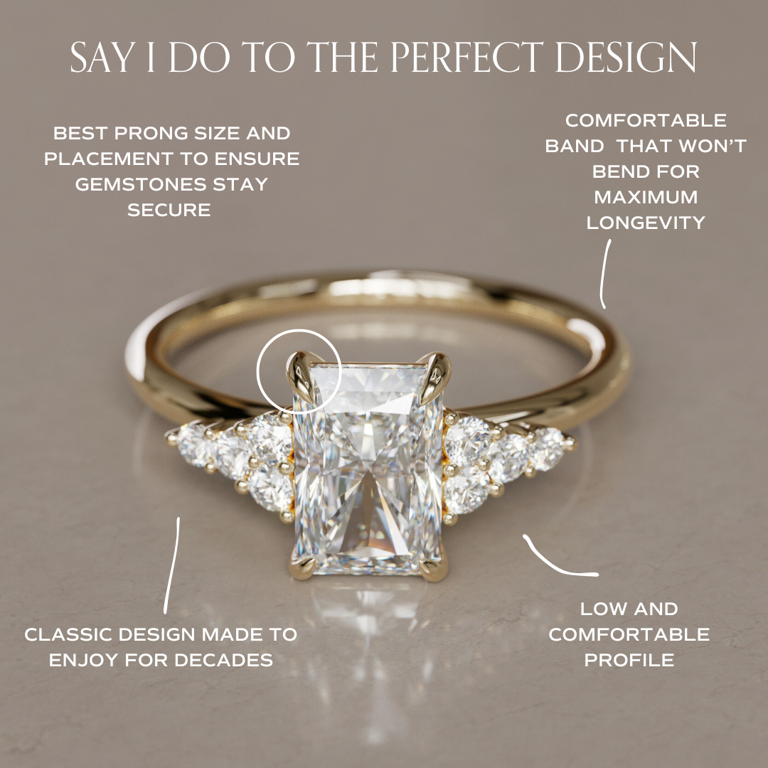 Rohdea Radiant Cut Lab Diamond Modern Unique Engagement Ring By Valley Rose