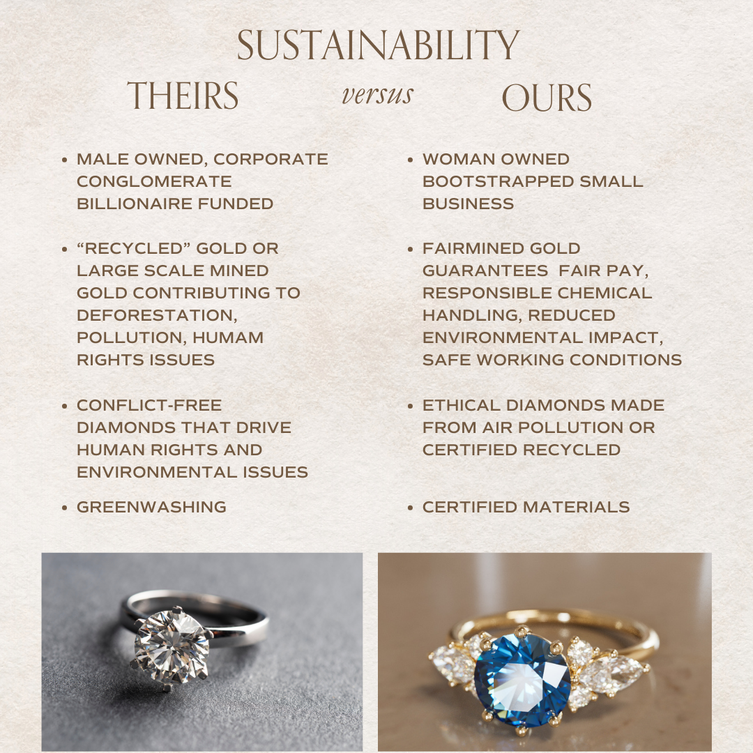 Rosalin Round Green Sapphire Unique Fantasy Engagement Ring By Valley Rose