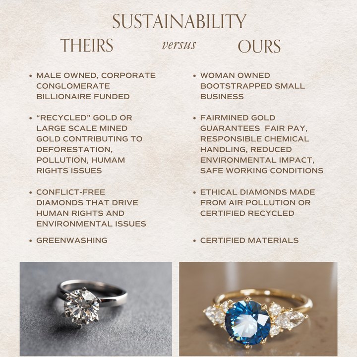 Rosalin Round Green Sapphire Unique Fantasy Engagement Ring By Valley Rose