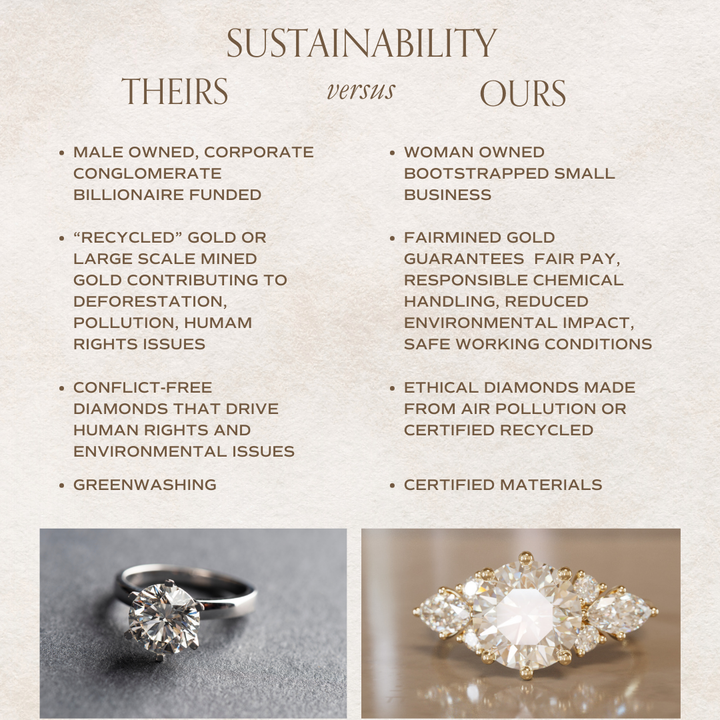 Rosalin Round Lab Diamond Unique Vintage Engagement Ring By Valley Rose
