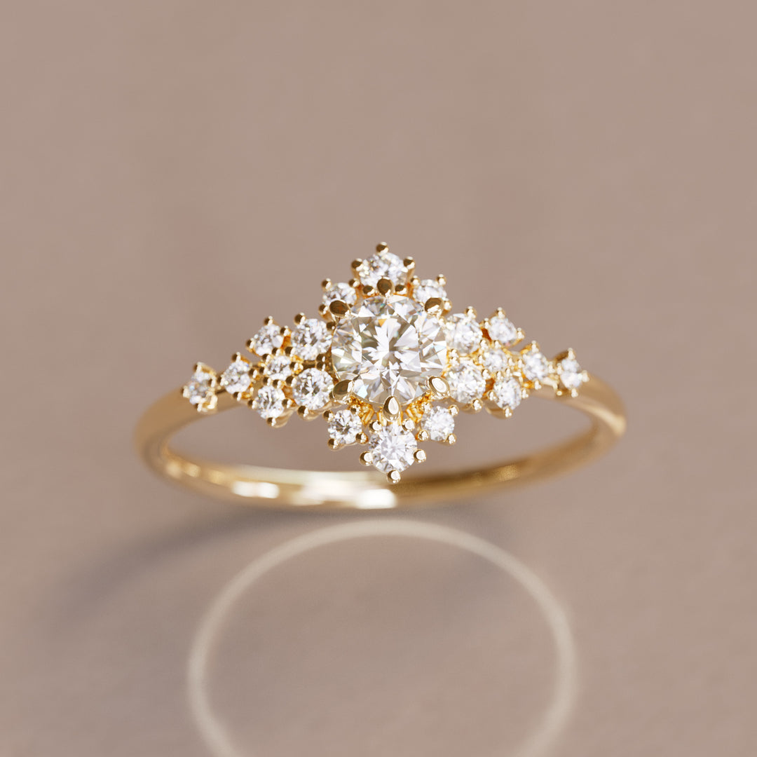 Starlight Diamond Alternative Celestial Engagement Ring By Valley Rose