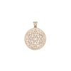 Pave Diamond Full Moon Coin Charm Gold Pendant Lab Diamond By Valley Rose Ethical Jewelry