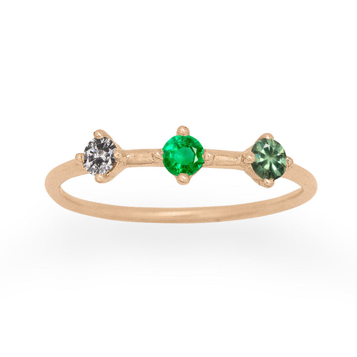 Taurus Zodiac Celestial Orion Constellation Gemstone Ring with Birthstones By Valley Rose