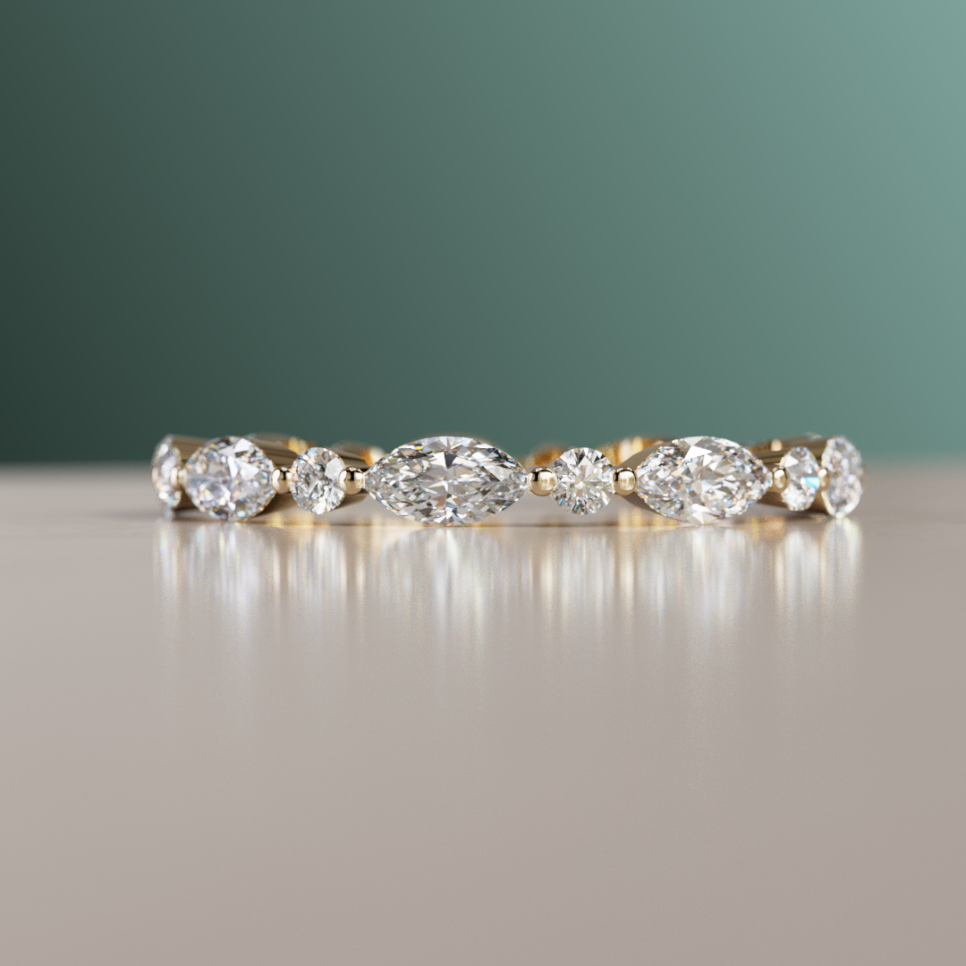 Unique Marquise Diamond Wedding Ring Eternity Style By Valley Rose