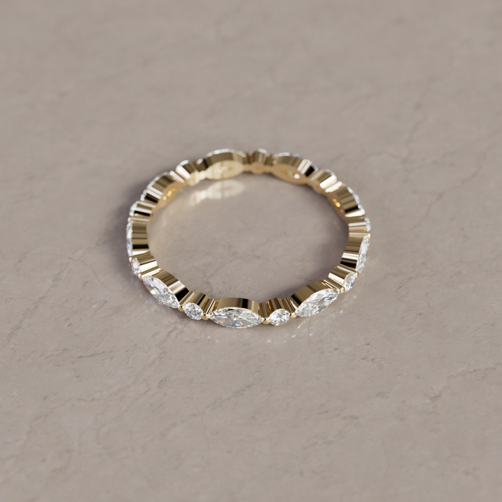 Unique Marquise Diamond Wedding Ring Eternity Style By Valley Rose