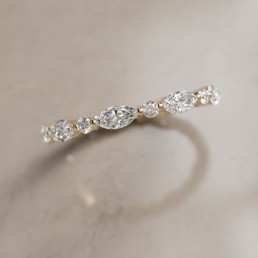 Unique Marquise Diamond Wedding Ring Eternity Style By Valley Rose