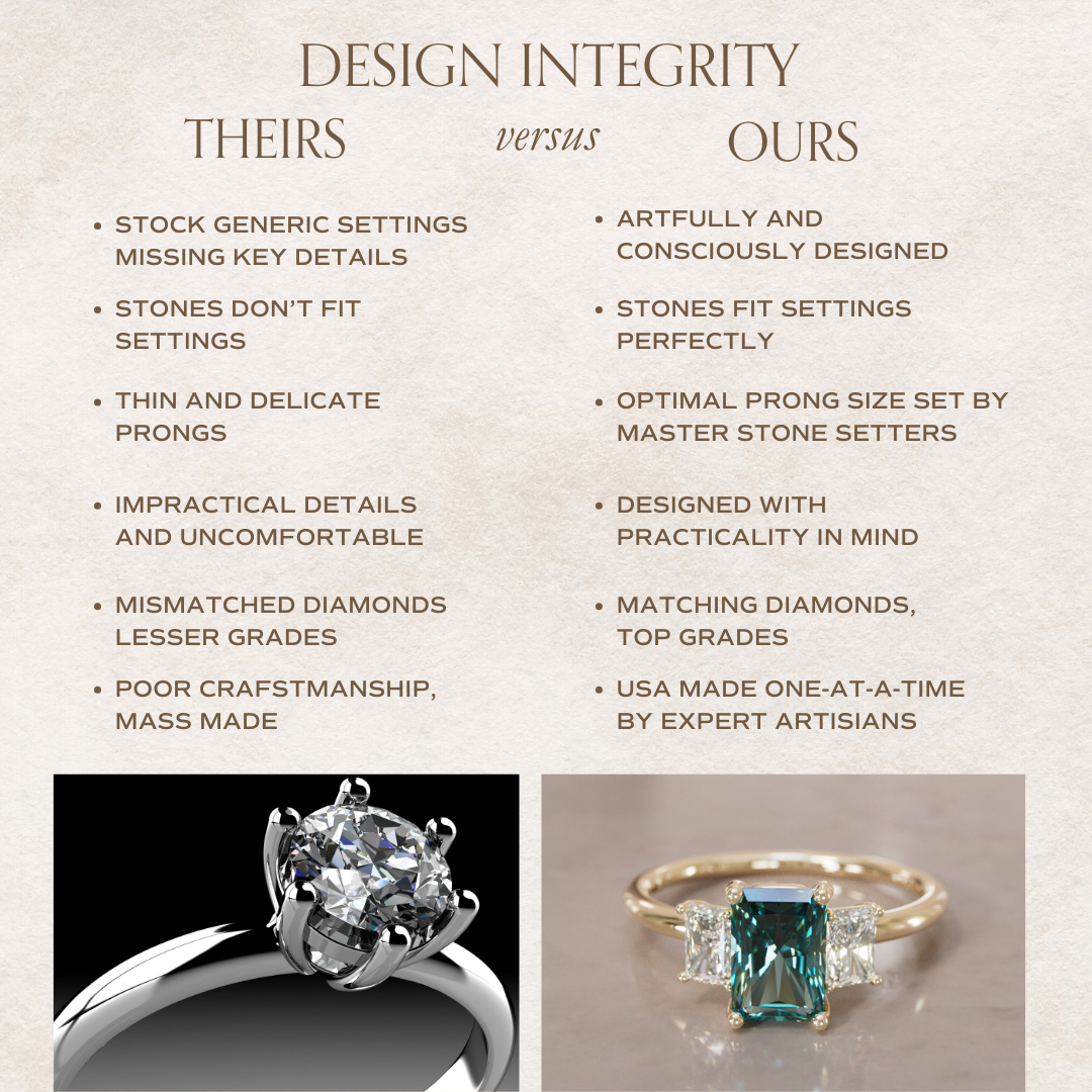 Valeria Radiant Teal Sapphire Unique Art Deco Engagement Ring By Valley Rose