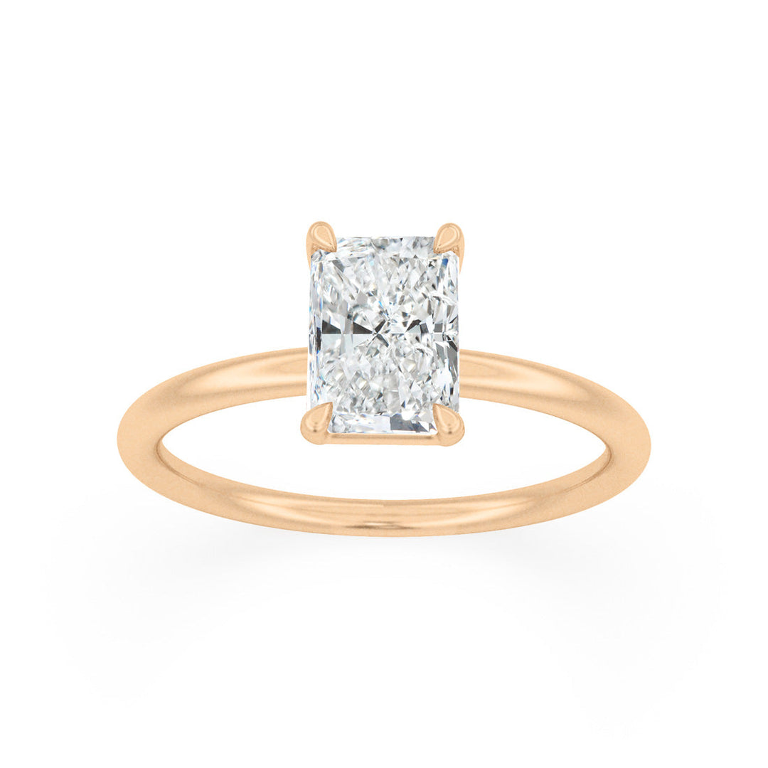 Vera Modern Minimal Radiant Cut Lab Created Diamond Engagement Ring Solitaire By Valley Rose