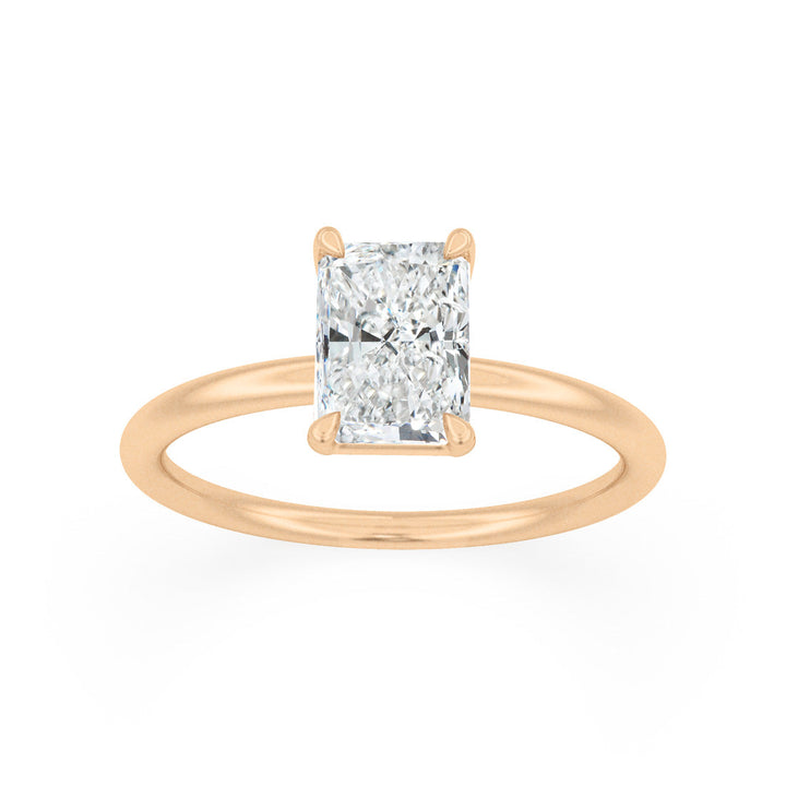Vera Modern Minimal Radiant Cut Lab Created Diamond Engagement Ring Solitaire By Valley Rose