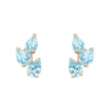 Aquamarine Leaf Nature Gemstone Stud Ear Climber Earrings Sinlge By Valley Rose Ethical Jewelry