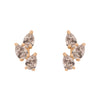 Champagne Diamond Leaf Nature Gemstone Stud Ear Climber Earrings Single By Valley Rose Ethical Jewelry