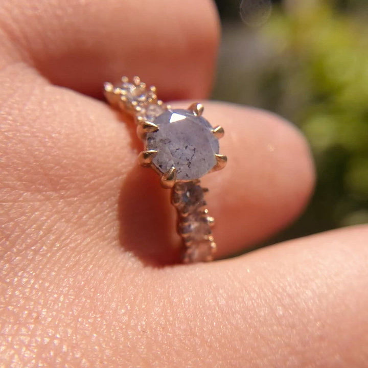 Isobel 1.52 Ct Salt & Pepper Diamond Alternative Engagement Ring