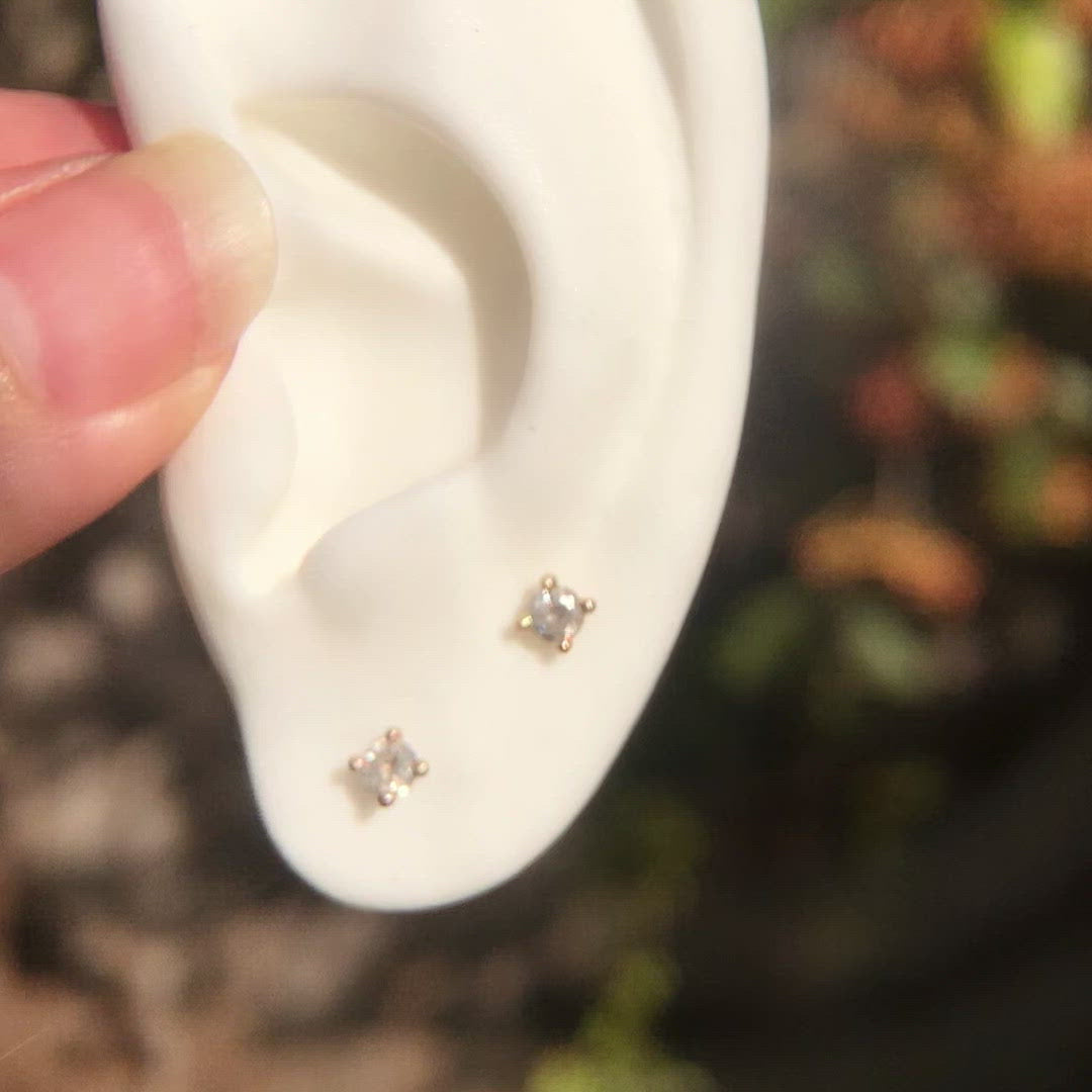 Boucles d'oreilles Étoile, diamant sel et poivre, 0,10 ct