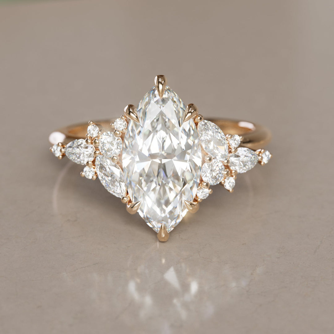 custom engagement ring with lab-grown diamonds