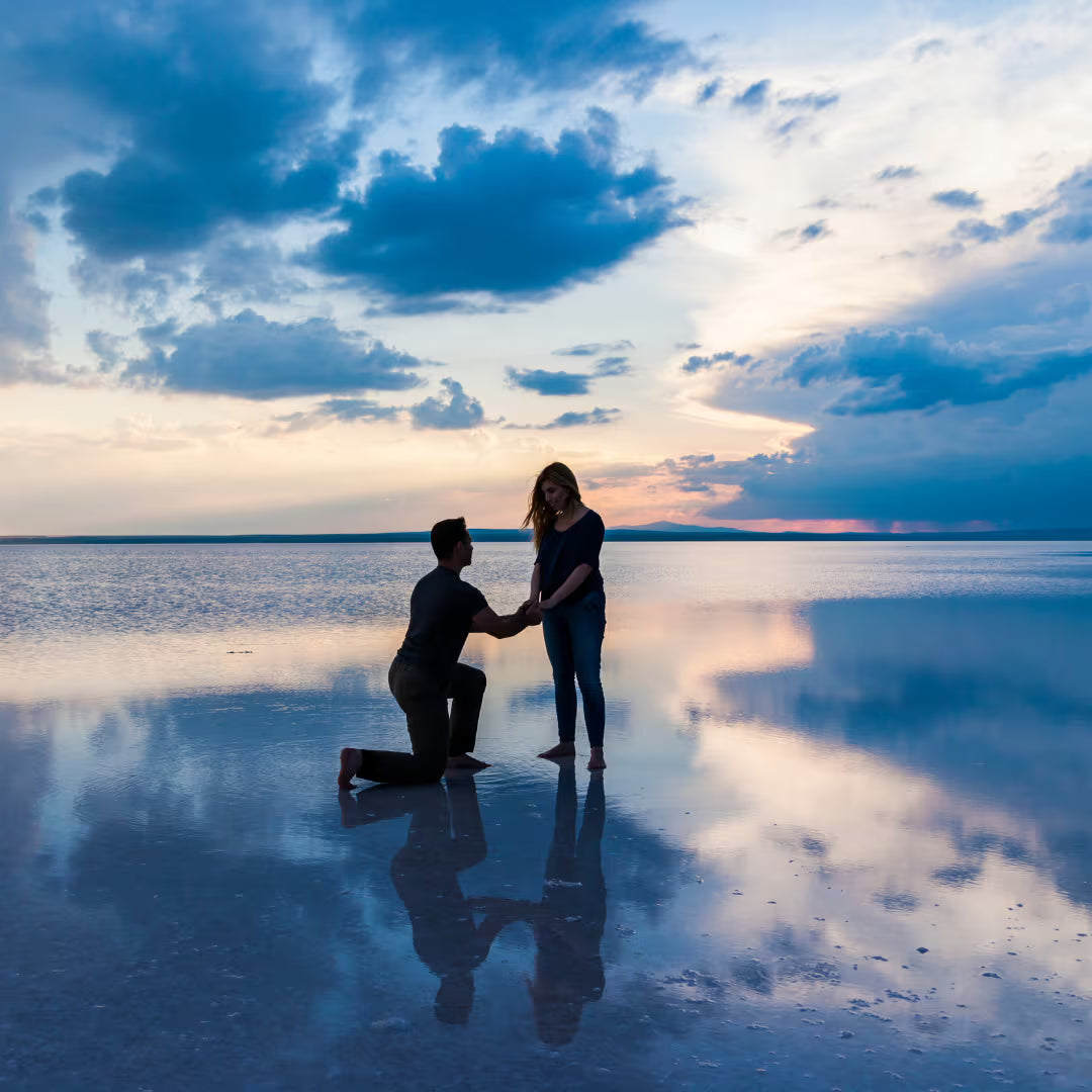 destination proposal with an ethical engagement ring from Valley Rose Studio