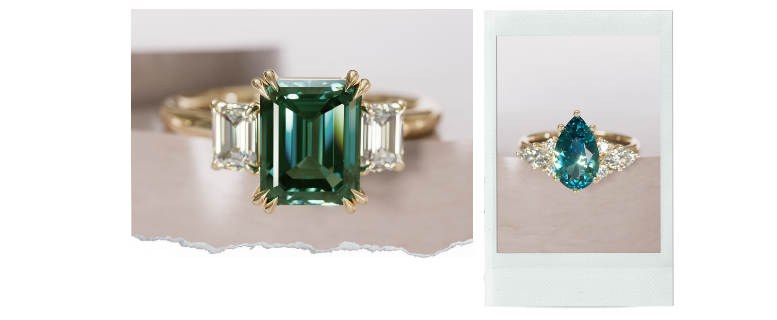 Blue Green Sapphire Engagement Rings