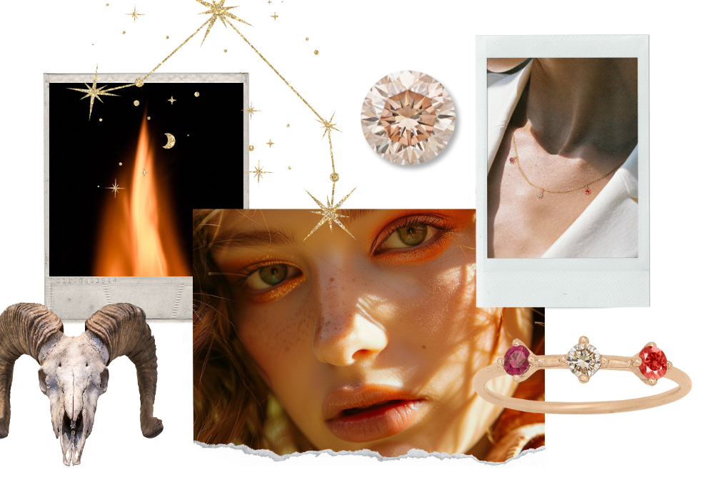 Aries Zodiac jewelry: rings, earrings, necklaces and charms