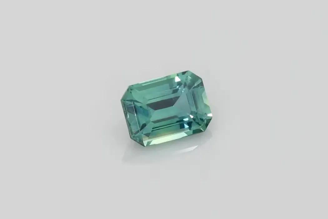 0.89ct Emerald Natural Sapphire (Colour Teal, Clarity Eye Clean, Cut Faceted)