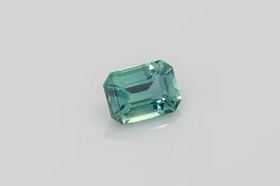 0.89ct Emerald Natural Sapphire (Colour Teal, Clarity Eye Clean, Cut Faceted)