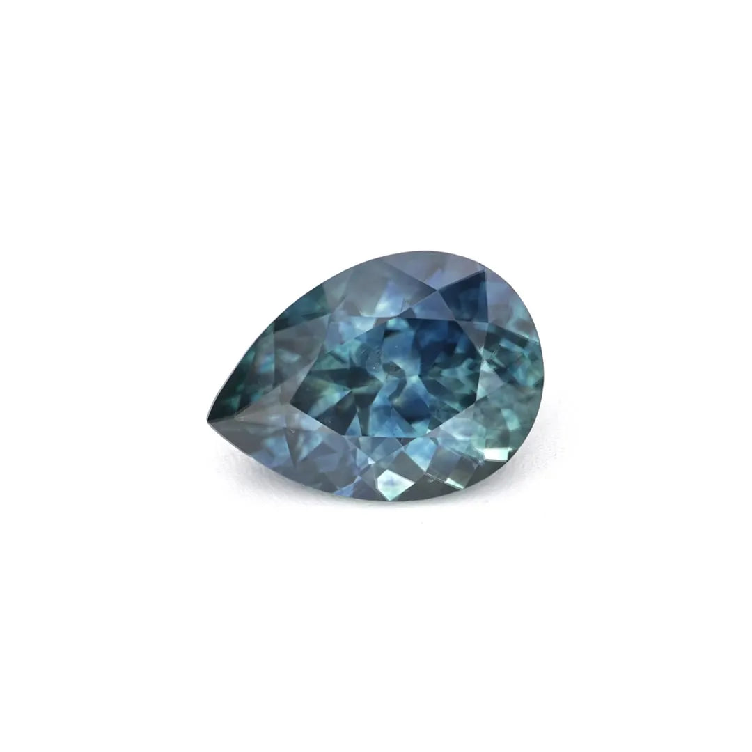 0.90ct Pear Natural Sapphire (Colour Green, Clarity Eye Clean, Cut Faceted)