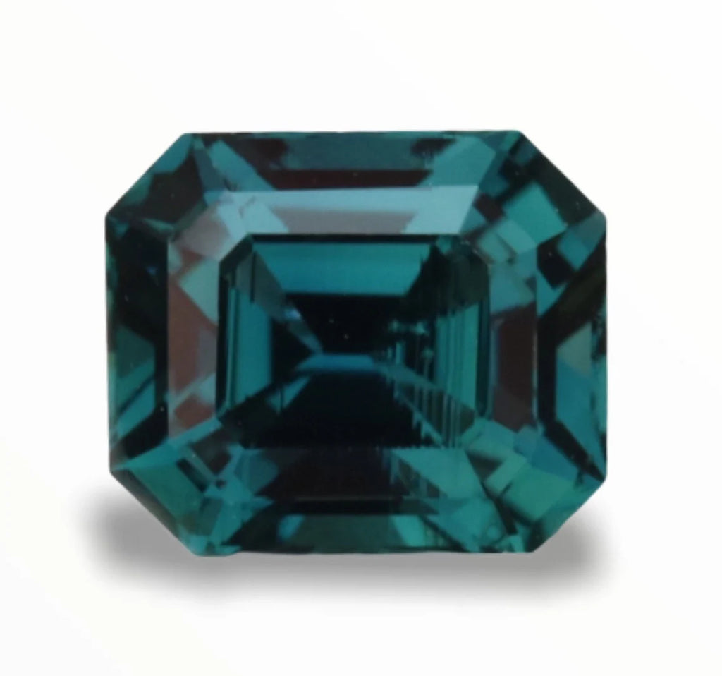 0.80 Ct Radiant Cut Teal Sapphire, 5.3mm x 4.5mm x 3.5mm By Valley Rose