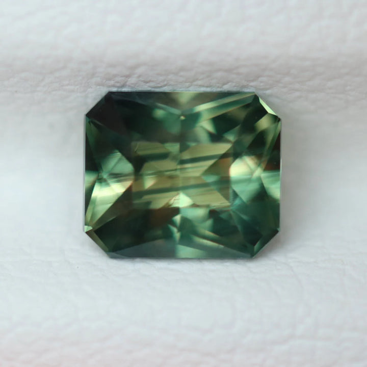 0.92 Ct Radiant Cut Bi-Color Green Yellow Sapphire, 5.8mm x 4.9mm x 3.4mm By Valley Rose