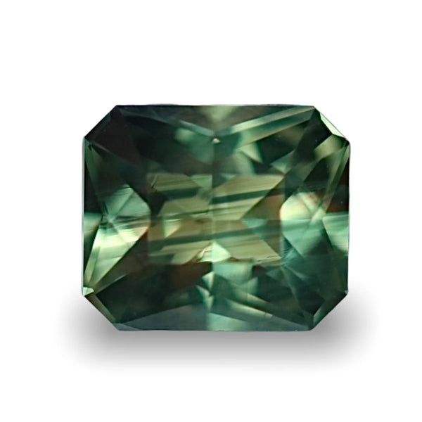 0.92 Ct Radiant Cut Bi-Color Green Yellow Sapphire, 5.8mm x 4.9mm x 3.4mm By Valley Rose