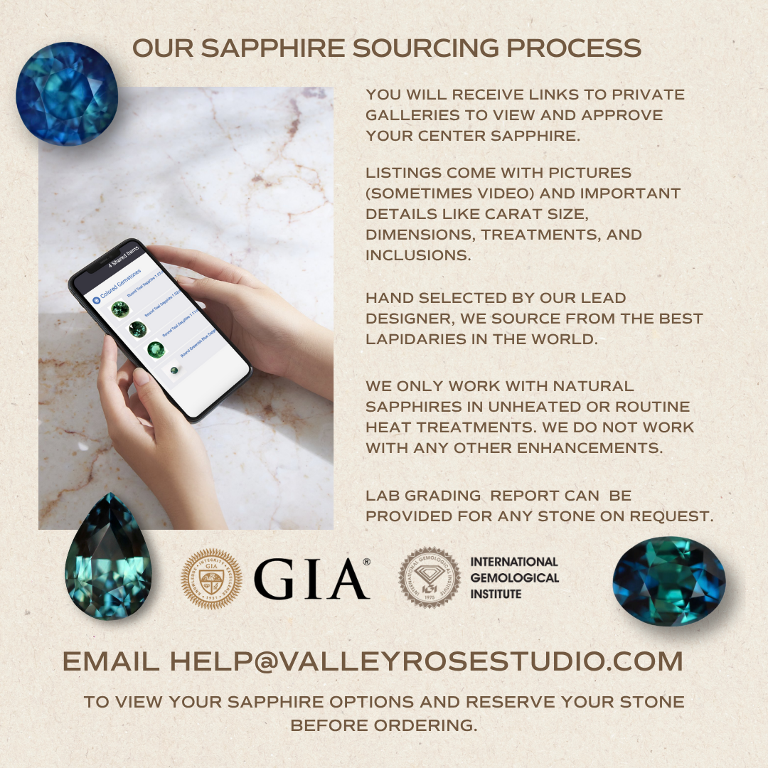 Odelia Oval Teal Sapphire Unique Engagement Ring Nature Inspired