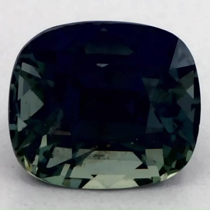 1.00ct Cushion Natural Sapphire (Colour Green, Clarity Slightly Included, Cut Faceted)