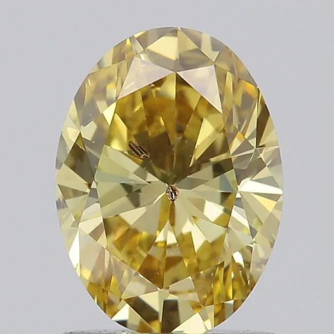1.00ct Oval Lab Grown Diamond (Colour Fancy Intense Yellow, Clarity SI2, IGI Certified)