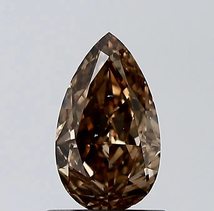 1.00ct Pear Natural Diamond (Colour Brown, Clarity VS2, Cut VG, IGI Certified)