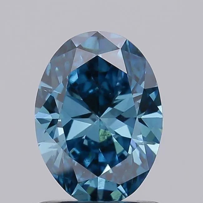 1.01ct Oval Lab Grown Diamond (Colour Fancy Vivid Blue, Clarity SI1, IGI Certified)