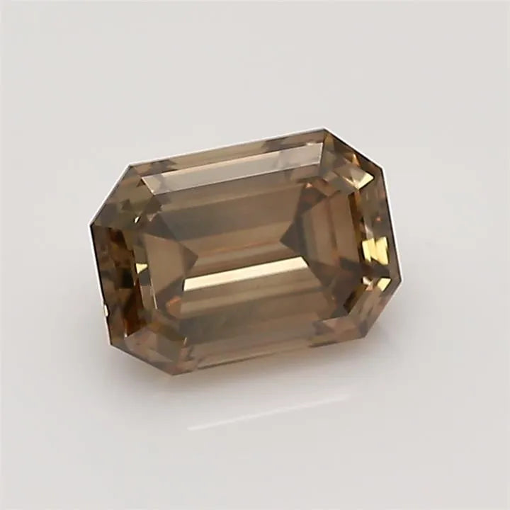 1.02ct Emerald Natural Diamond (Colour Yellowish Brown, Clarity VS1, GIA Certified)