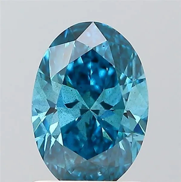1.03ct Oval Lab Grown Diamond (Colour Fancy Vivid Blue, Clarity SI2, IGI Certified)