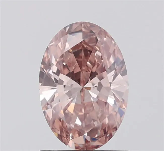 1.06ct Oval Lab Grown Diamond (Colour Fancy Pinkish Brown, Clarity VS1, IGI Certified)