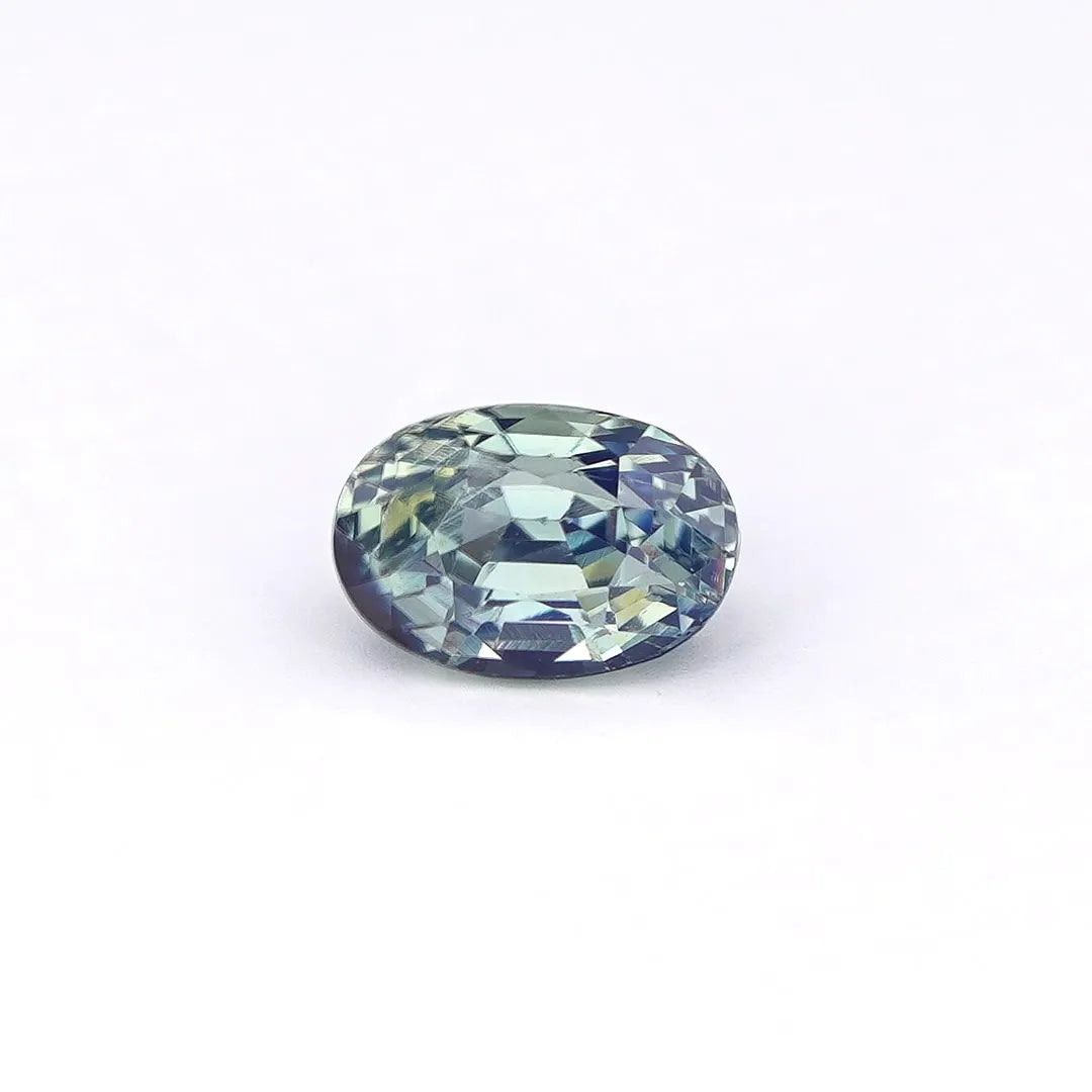 1.09ct Oval Natural Sapphire (Colour Green, Clarity Eye Clean, Cut Step)