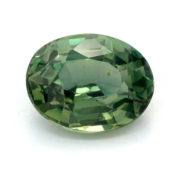 1.12ct Oval Natural Sapphire (Colour Green, Clarity Slightly Included, Cut Faceted)
