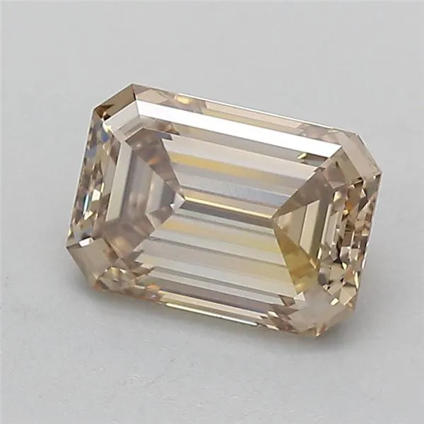 1.25ct Emerald Lab Grown Diamond (Colour Fancy Light Brown, Clarity VVS2, IGI Certified)