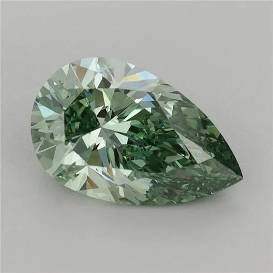 1.30ct Pear Lab Grown Diamond (Colour Fancy Vivid Green, Clarity VVS2, IGI Certified)