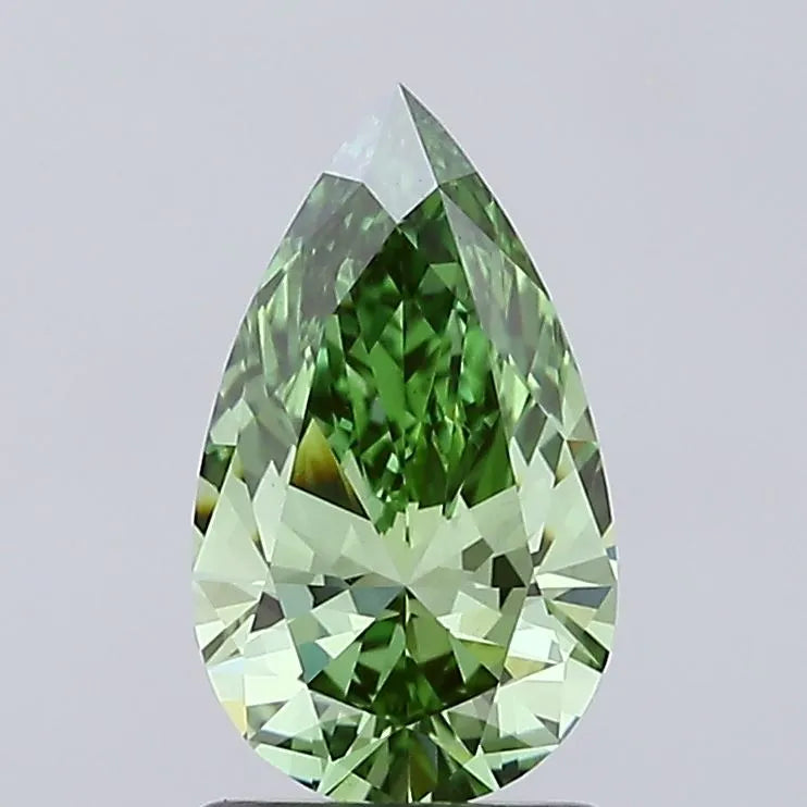 1.33ct Pear Lab Grown Diamond (Colour Fancy Vivid Green, Clarity VS1, IGI Certified)
