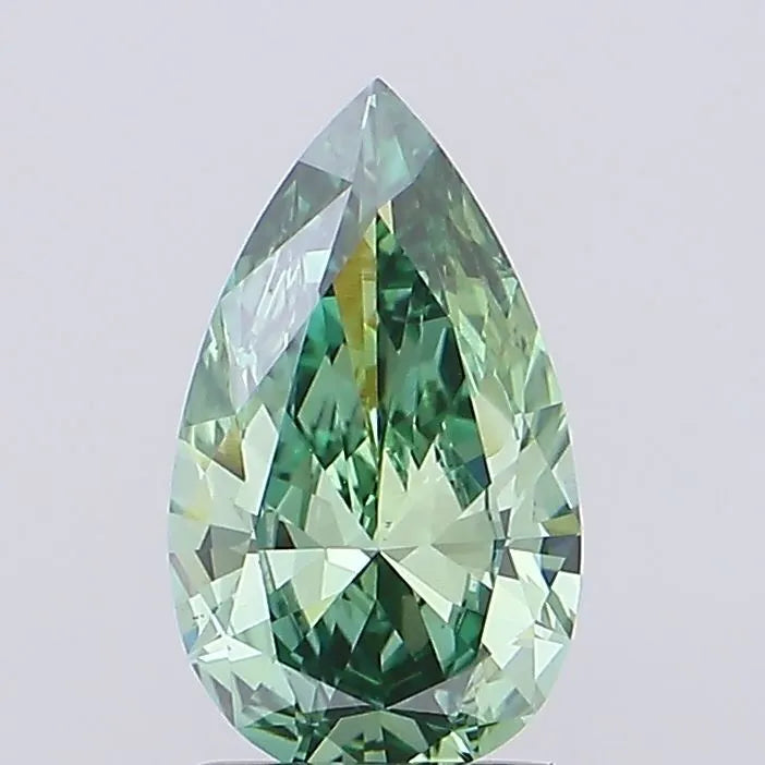 1.35ct Pear Lab Grown Diamond (Colour Fancy Vivid Green, Clarity VS1, IGI Certified)