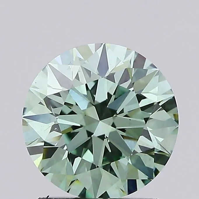 1.50ct Round Lab Grown Diamond (Colour Fancy Vivid Green, Clarity VS1, Cut ID, IGI Certified)