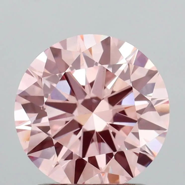 1.50ct Round Lab Grown Diamond (Colour Fancy Vivid Pink, Clarity VVS2, Cut EX, IGI Certified)