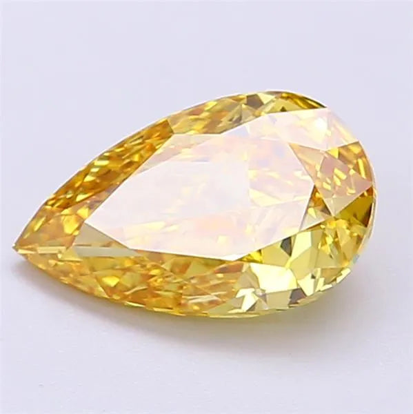 1.51ct Pear Lab Grown Diamond (Colour Fancy Vivid Orangey Yellow, Clarity SI1, IGI Certified)