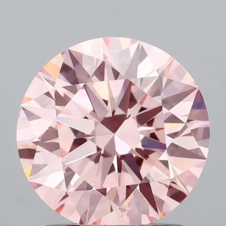 1.51ct Round Lab Grown Diamond (Colour Fancy Intense Pink, Clarity VVS2, Cut ID, IGI Certified)